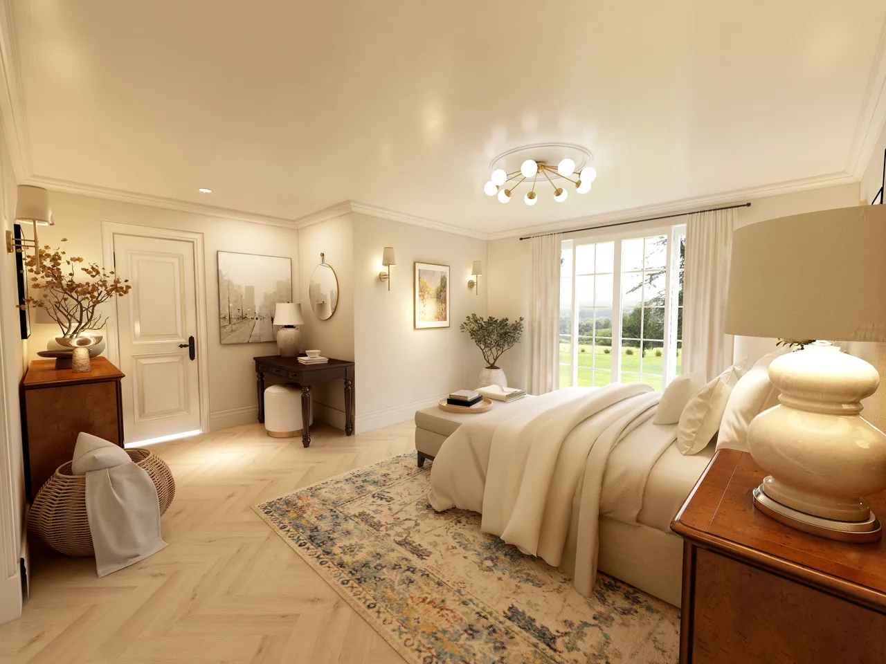 Braemar bedroom, mirror, gallery wall, Braemar Bedroom