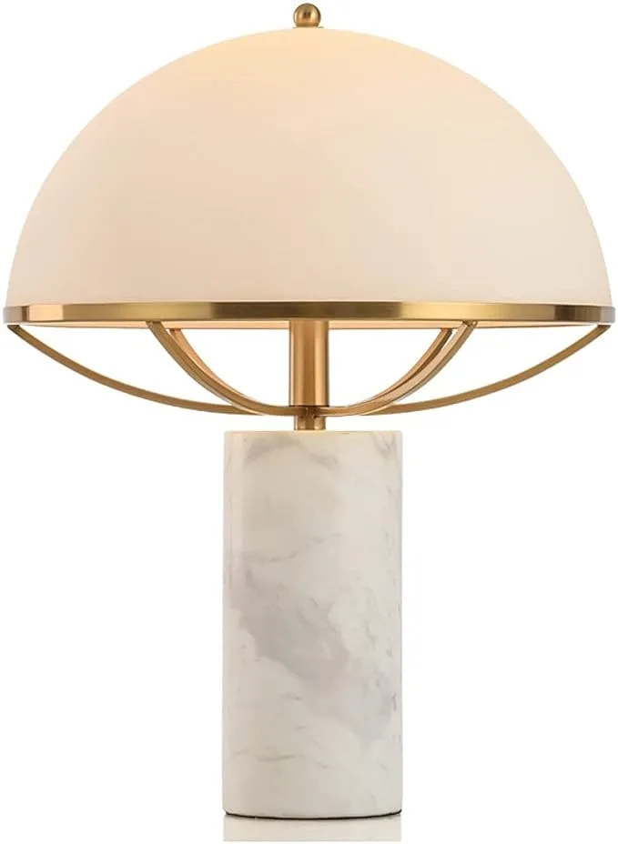dome table lamp, brass + marble - lighting comparison blog