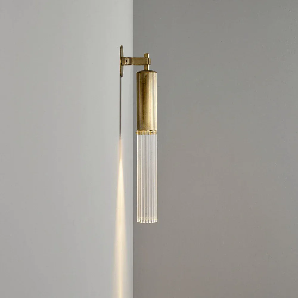 slim brass + fluted glass wall sconce - lighting comparison blog